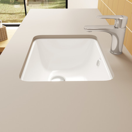 5473B003-0618 VitrA S20 450mm Square 0TH Undercounter Basin with Chrome Basin Mixer