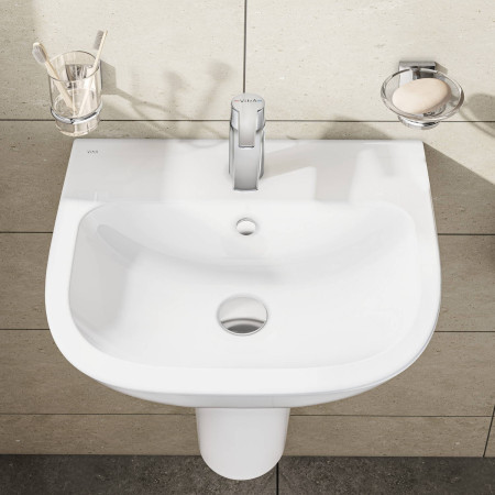 5501L003-0999 VitrA S20 500mm 1TH Wall Hung Basin with Chrome Basin Mixer