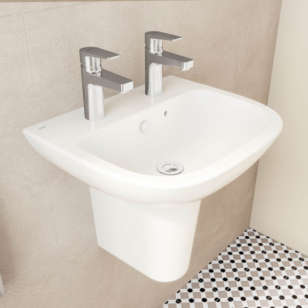5501L003-0022 VitrA S20 500mm 2TH Wall Hung Basin Side View
