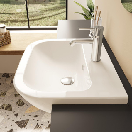 5524B003-0001 VitrA S20 550mm Compact 1TH Semi Recessed Basin Side View