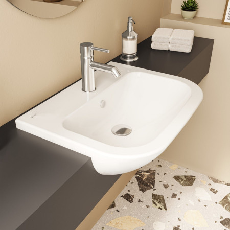 5524B003-0001 VitrA S20 550mm Compact 1TH Semi Recessed Basin Lifestyle