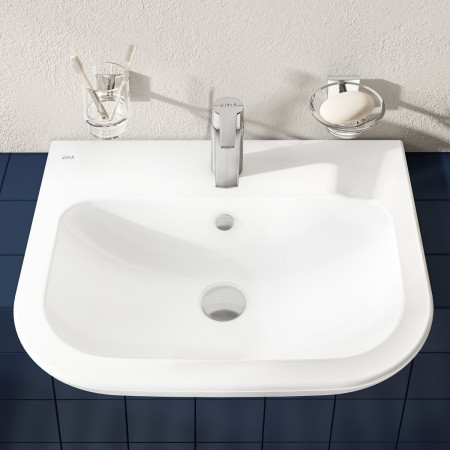 5524B003-0001 VitrA S20 550mm Compact 1TH Semi Recessed Basin Front View