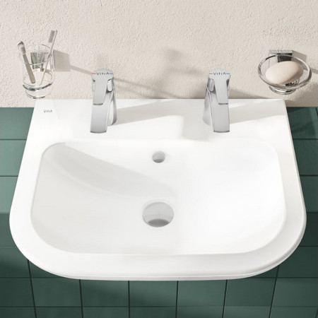 5524B003-0022 VitrA S20 550mm Compact 2TH Semi Recessed Basin Lifestyle