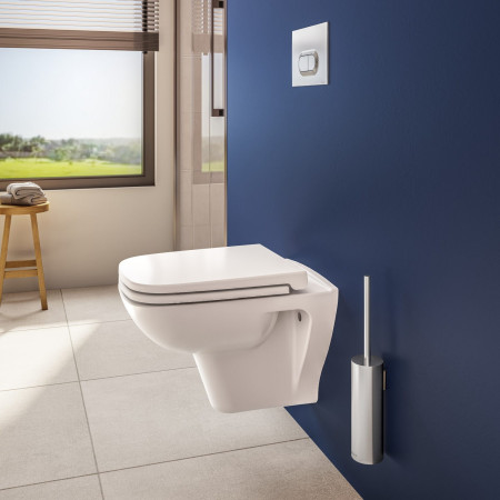 5507L003-0101 VitrA S20 Wall Hung Square Box Rim WC Pan and Seat Lifestyle