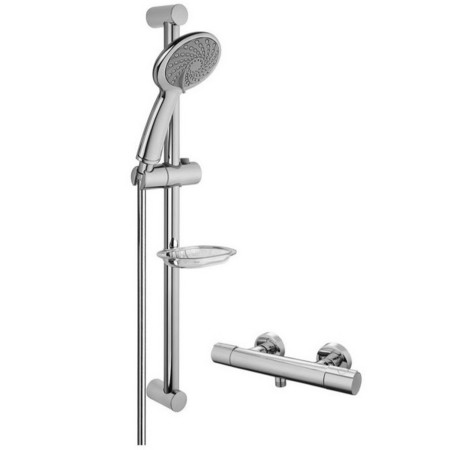 VitrA Samba Chrome Thermostatic Shower Mixer and Slide Rail Kit