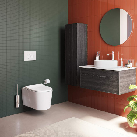 7870B403-0075 VitrA Sonic Flush Wall Hung WC Pan and Seat Lifestyle