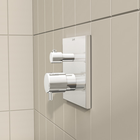 A43268EXP VitrA Square Chrome Dual Outlet Thermostatic Concealed Shower Valve Lifestyle