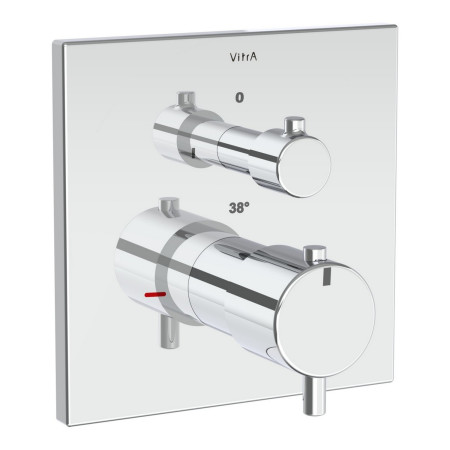 VitrA Square Chrome Thermostatic Single Outlet Concealed Shower Valve
