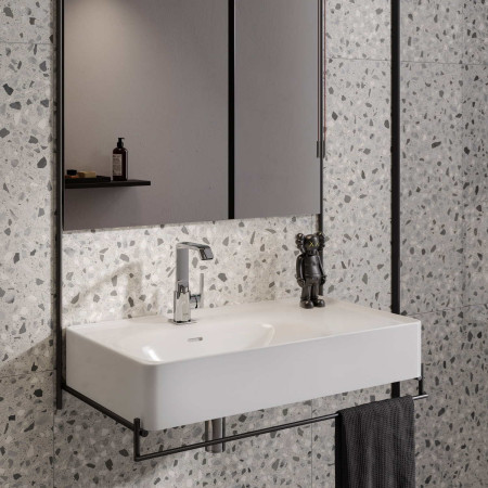 A42616 VitrA Suit Basin Mixer with Side Handle in Chrome with Wall Mounted Basin