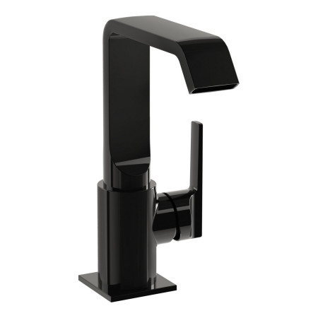 VitrA Suit Basin Mixer with Side Handle in Gloss Black