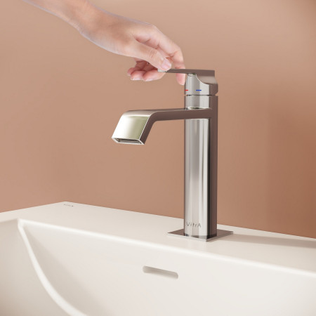A42816 VitrA Suit Basin Mixer with Top Handle in Chrome Front View