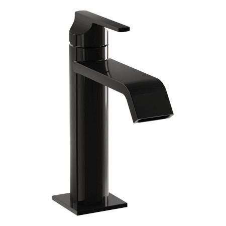 VitrA Suit Basin Mixer with Top Handle in Gloss Black