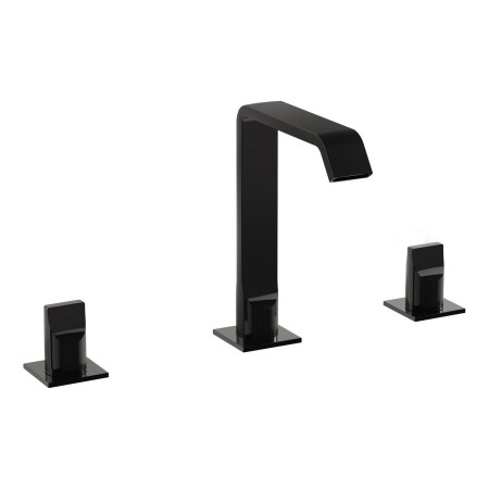 VitrA Suit Deck Mounted 3TH Basin Mixer in Gloss Black