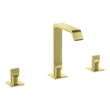 VitrA Suit Deck Mounted 3TH Basin Mixer in Soft Gold