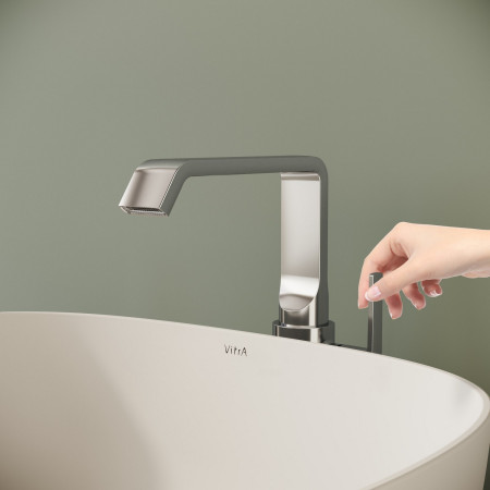 A42765 VitrA Suit Tall Basin Mixer with Side Handle in Chrome Front View