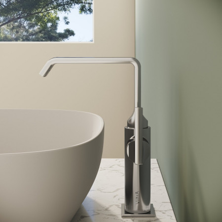 A42765 VitrA Suit Tall Basin Mixer with Side Handle in Chrome Side View