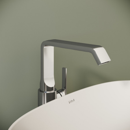 A42765 VitrA Suit Tall Basin Mixer with Side Handle in Chrome Lifestyle