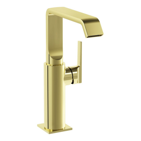 VitrA Suit Tall Basin Mixer with Side Handle in Soft Gold