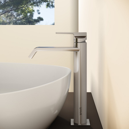 A42814 VitrA Suit Tall Basin Mixer with Top Handle in Chrome Side View