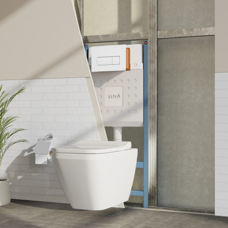732-5805-01 VitrA V Fix Core Wall Hung WC Frame and 120mm Dual Flush Cistern Lifestyle