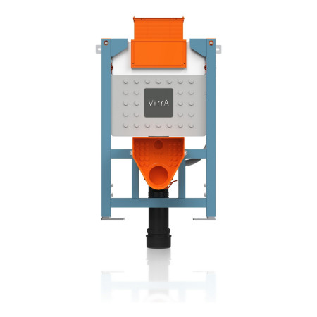 761-5805-01UK VitrA V Fix Prime 820mm Wall Hung Reduced Height Toilet Frame and Cistern Front View
