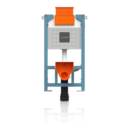 761-5825-01UK VitrA V Fix Prime 980mm Wall Hung Reduced Height Toilet Frame and Cistern Front View