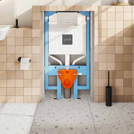 768-5800-01 VitrA V Fix Prime Slimline Wall Hung WC Frame and Cistern Bathroom Setting