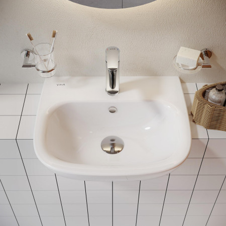 5635B003-0001 VitrA Zentrum 1TH 500mm Semi Recessed Basin Lifestyle