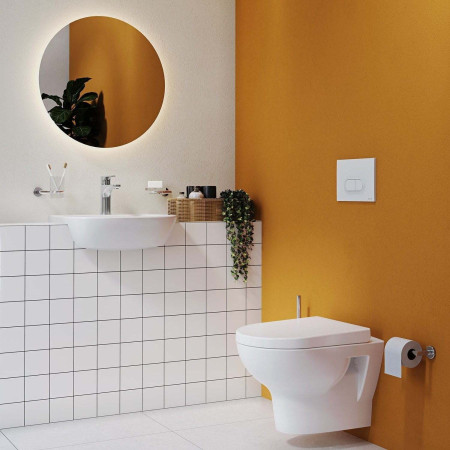 5635B003-0001 VitrA Zentrum 1TH 500mm Semi Recessed Basin Bathroom Setting