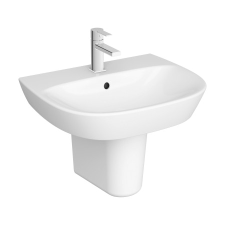7276L003-0001 VitrA Zentrum 600mm 1TH Wall Hung Basin with Half Pedestal