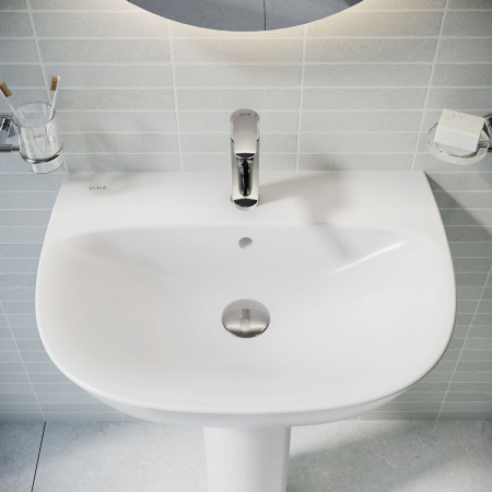 7275L003-0001 VitrA Zentrum 650mm 1TH Wall Hung Basin Lifestyle