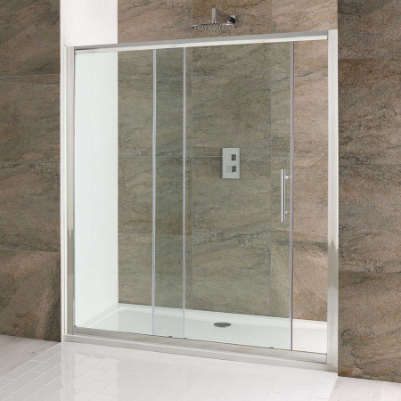 Volente 2000mm Chrome Clear Glass Sliding Shower Door
