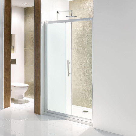 58.014 Volente 1000mm Chrome Frosted Glass Sliding Shower Door