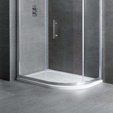 Volente 1100mm x 800mm Right Hand Offset Quadrant Shower Tray