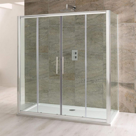 Volente 1600mm Chrome Double Sliding Shower Door