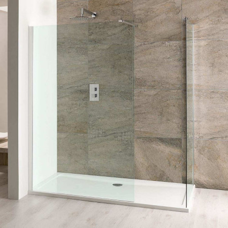 Volente 1200mm Clear Glass Chrome Wetroom Panel
