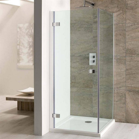 Volente 900mm Chrome Framless Hinged Shower Door