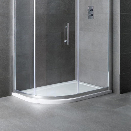 Volente 1300mm x 760mm Left Hand Offset Quadrant Shower Tray