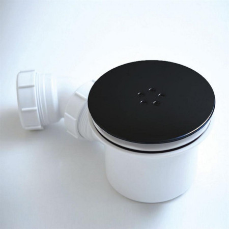 Volente 90mm Matt Black Fast Flow Shower Waste