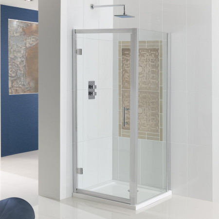 69.0004 Vulcan 760mm Chrome Hinged Shower Door with Side Panel