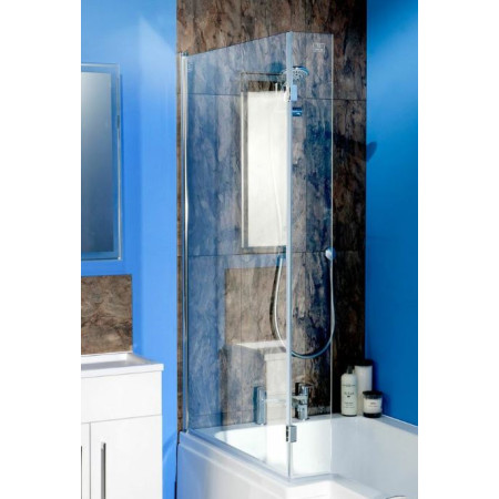 Ajax L Shaped 1700mm Shower Bath with Screen and Bath Panel Room Setting