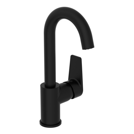 VitrA Flow Square Matt Black Basin Mixer with Swivel Spout