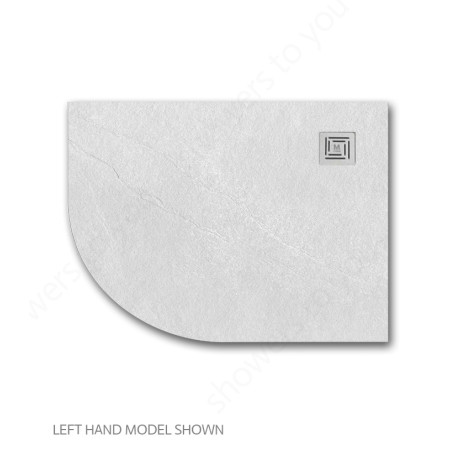 T129HFL Merlyn Truestone 1200 x 900mm White Offset Quadrant Left Hand Tray 2