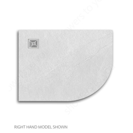 T129HFR Merlyn Truestone 1200 x 900mm White Offset Quadrant Right Hand Tray 2