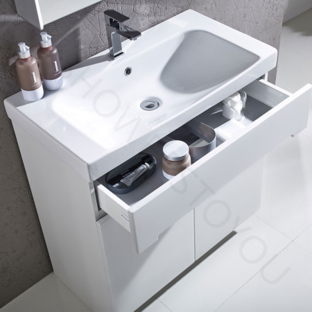 Roper Rhodes Diverge Gloss White 800mm Freestanding Unit with Ceramic Basin