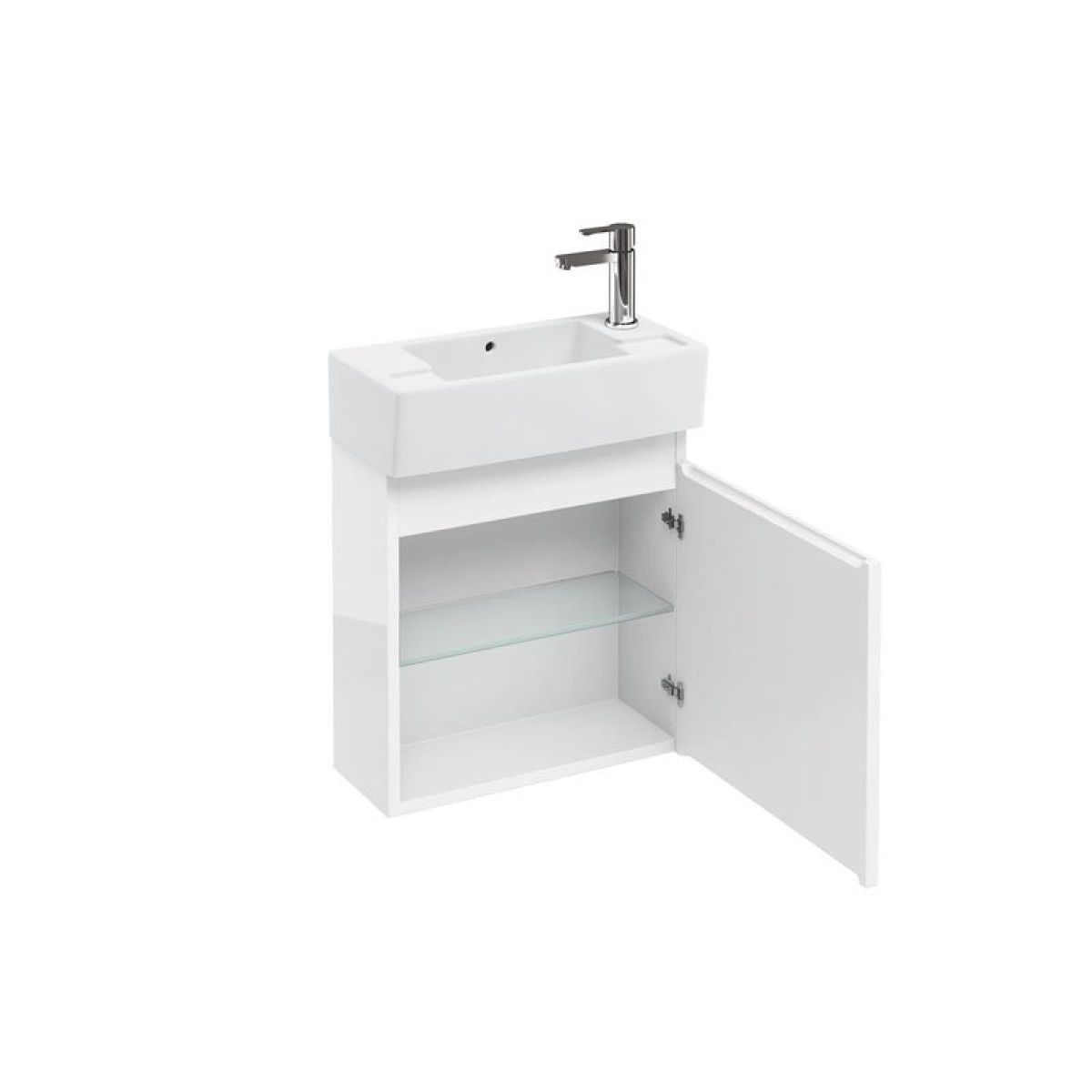 Britton Compact Wall Hung Lh White, Wall Hung Vanity Unit For Cloakroom