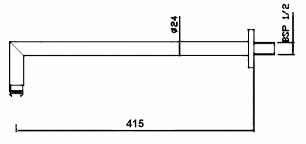 Hudson Reed Mitred Wall Mounted Arm
