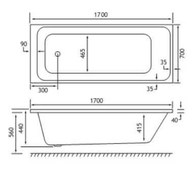 Milan Technical Drawing SE 1700 x 700mm