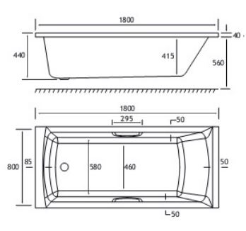 Rockall Technical Drawing SE TG 1800 x 800mm