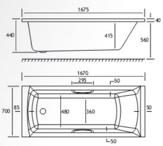 Rockall Technical Drawing SE TG 1675 x 700mm